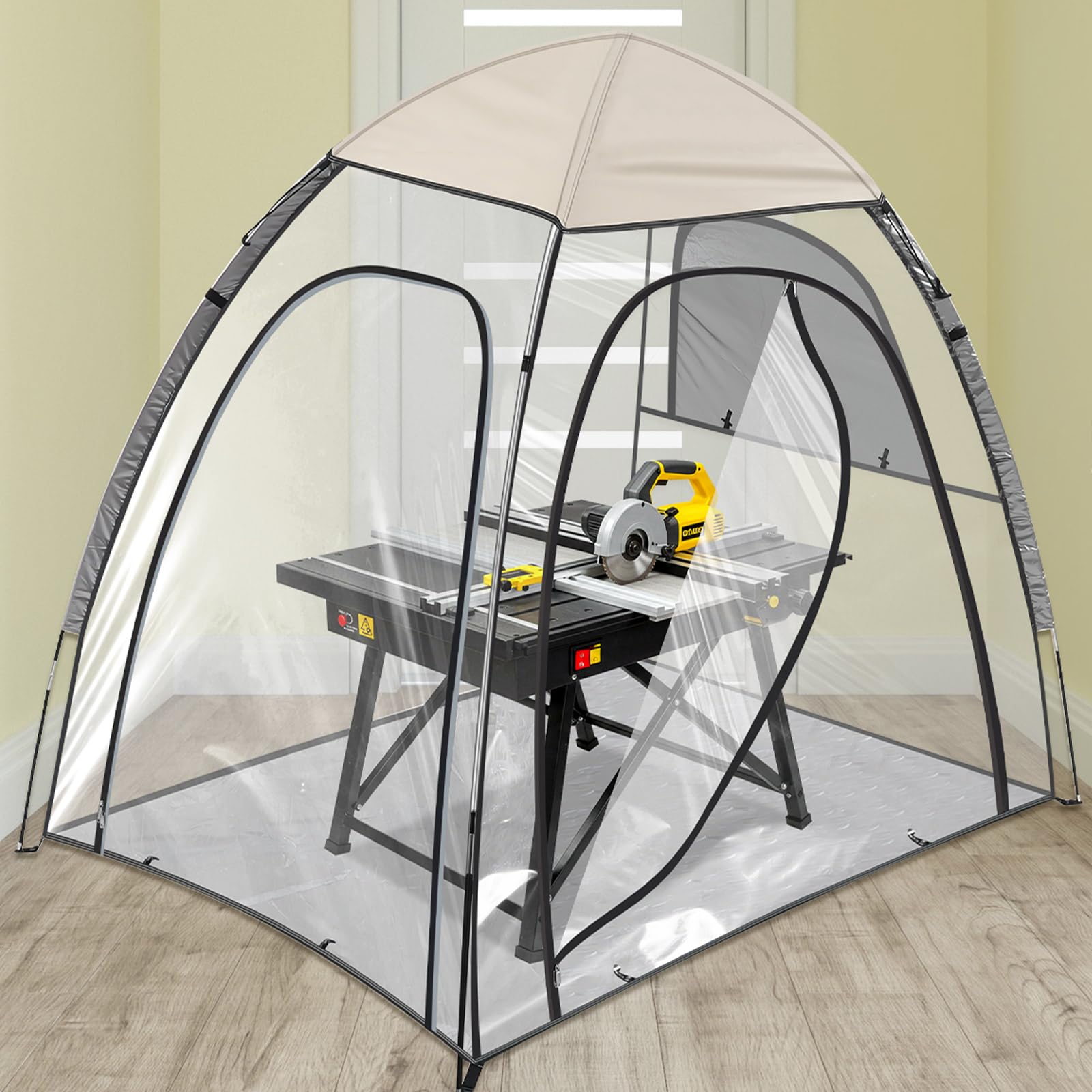 Photo 1 of Woanger 1 Set Extra Large Tile Saw Shack 70. 8 x 51. 2 x 63 Inches Wet Tile Saw, Shack Easy-to-Assemble, Collapsible Storage Tent