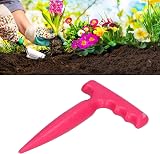 CHICIRIS Soil Puncher 18cm Plastic Garden Dibber for Seedling Planting Tool Pink view 2
