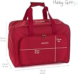 Hobby Gift Sewing Machine Bag Red Polyester Padded Carry Case 47x21x33 cm view 5