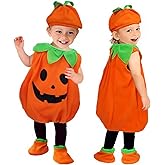 Uxeqtop Baby Pumpkin Costume for Thanksgiving Fall Festival Cute Newborn Toddler Infant Outfit for Boys Girls 2025 Halloween