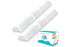 Little Sleepy Head Bed Bumper for Toddlers | Toddler Bed Rail | Toddler Bed Rail with Soft Cover | Foam Safety Rail with Stay-Put Cover | Twin Bed Bumper for Toddlers for Home or RV (2-Pack)
