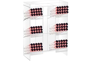 GJKLDCVB Acrylic Tube Rack with 6 Pull Out Trays Clear 9 Compartment Wall Mounting & Countertop Tube Organizer with Hanging Hardware Pipette Rack for Food Industry & Clinics Hospitals 16" H x 12" W x 5.5" D