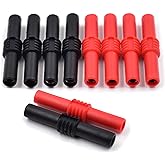 10Pcs Insulated 4mm Banana Plug Coupler Female to Female Banana Socket Jack Connectors for 4mm Banana Plug Extension Adapters
