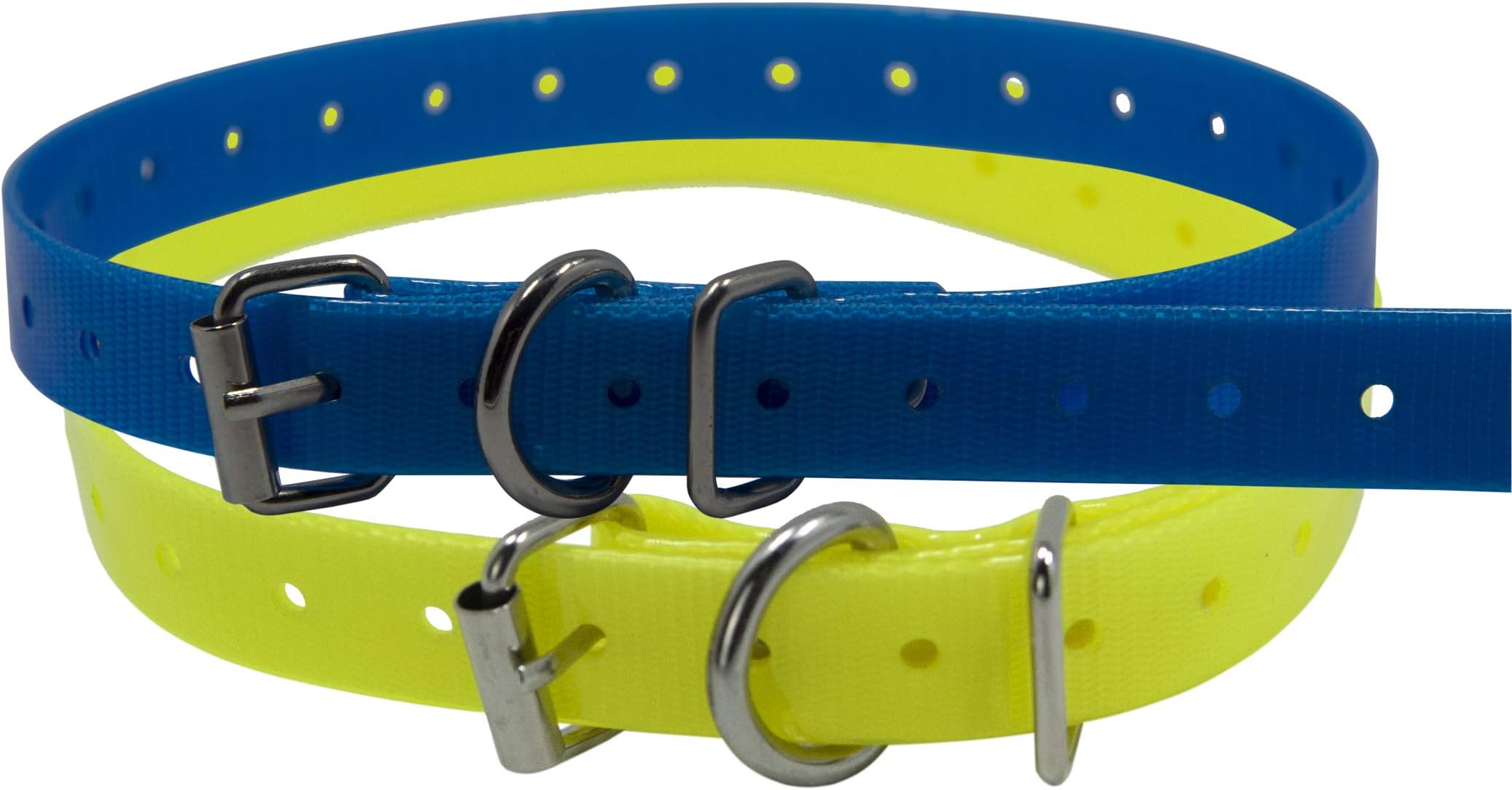TrainPro 27 ½” X ¾” Replacement Dog Collar Strap Band w/ Double Buckle Loop 2-Pack - All Brands Pet Training Bark, Shock, e-Collars and Fences. Variety of Bold Standard Colors & Reflective Choices.