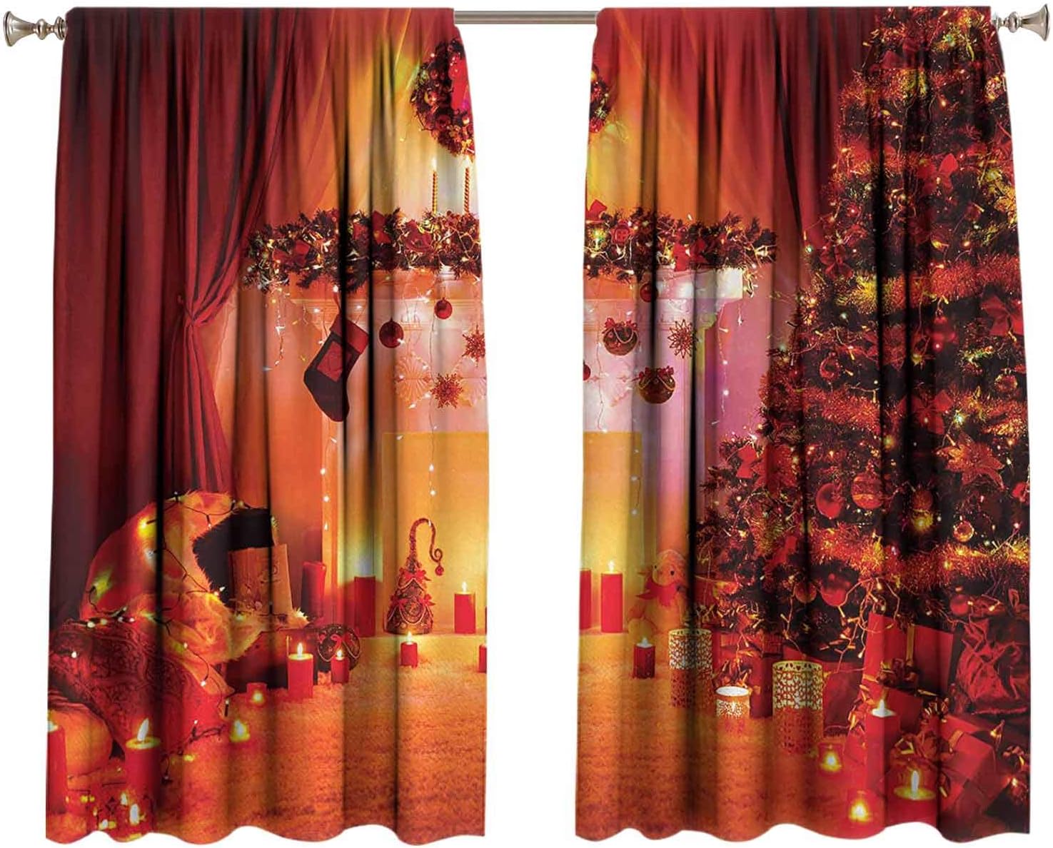 Amazon.com: Christmas Blackout Curtains Noel Room Decorated with Bunch