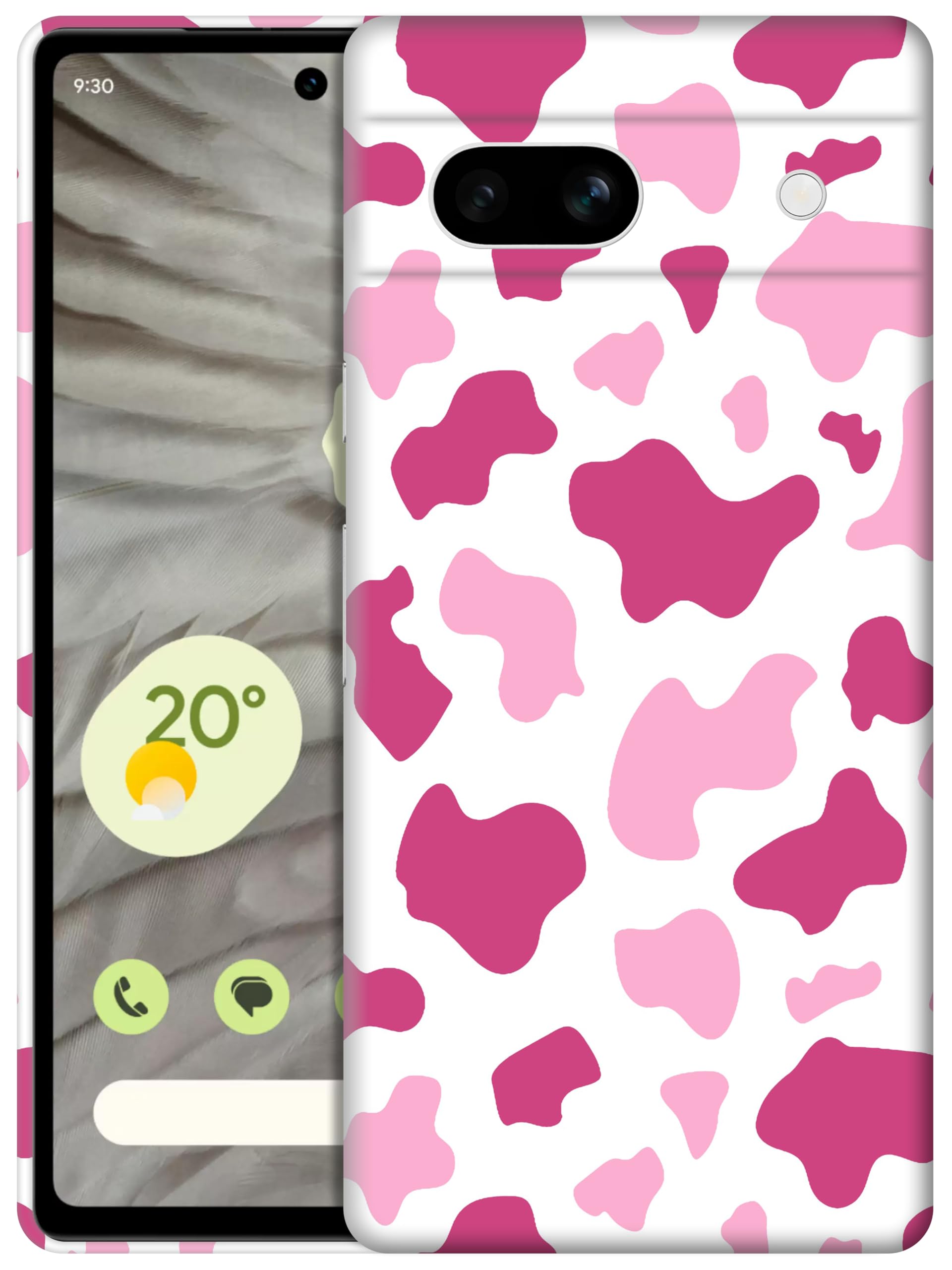 GlamCase for Google Pixel 7A 5G, Pixel 7A Case - Cow Skin Baby Pink Print Design Printed Slim & Sleek Cute Plastic Hard Protective Designer Back Phone Case/Cover for Google Pixel 7A 5G