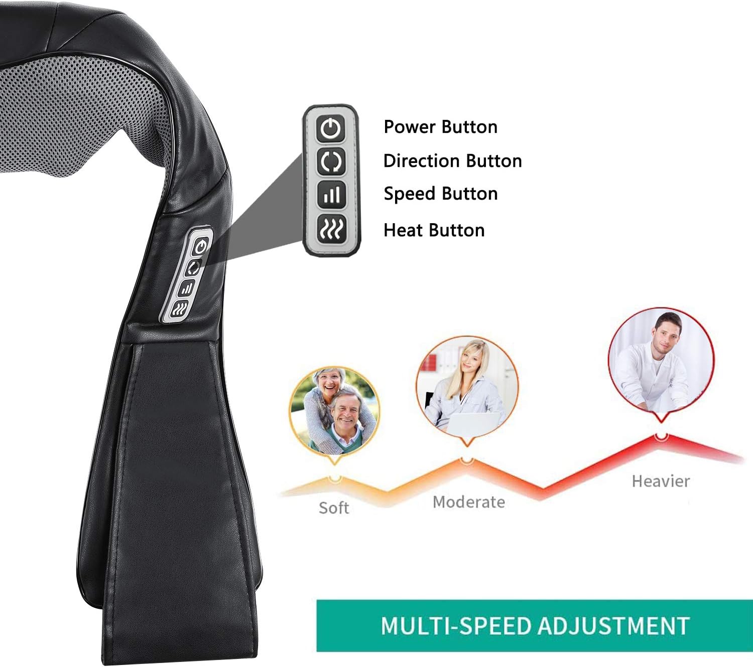 Back and Neck Massager,Neck Shoulder Massager,Electric Back Massage Deep Kneading Massage 3D Pillow for Body Massage, for Home, Office: Health & Personal Care
