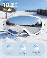 Findway Kids Ski Goggles OTG Anti-Fog UV Protection Silver view 2