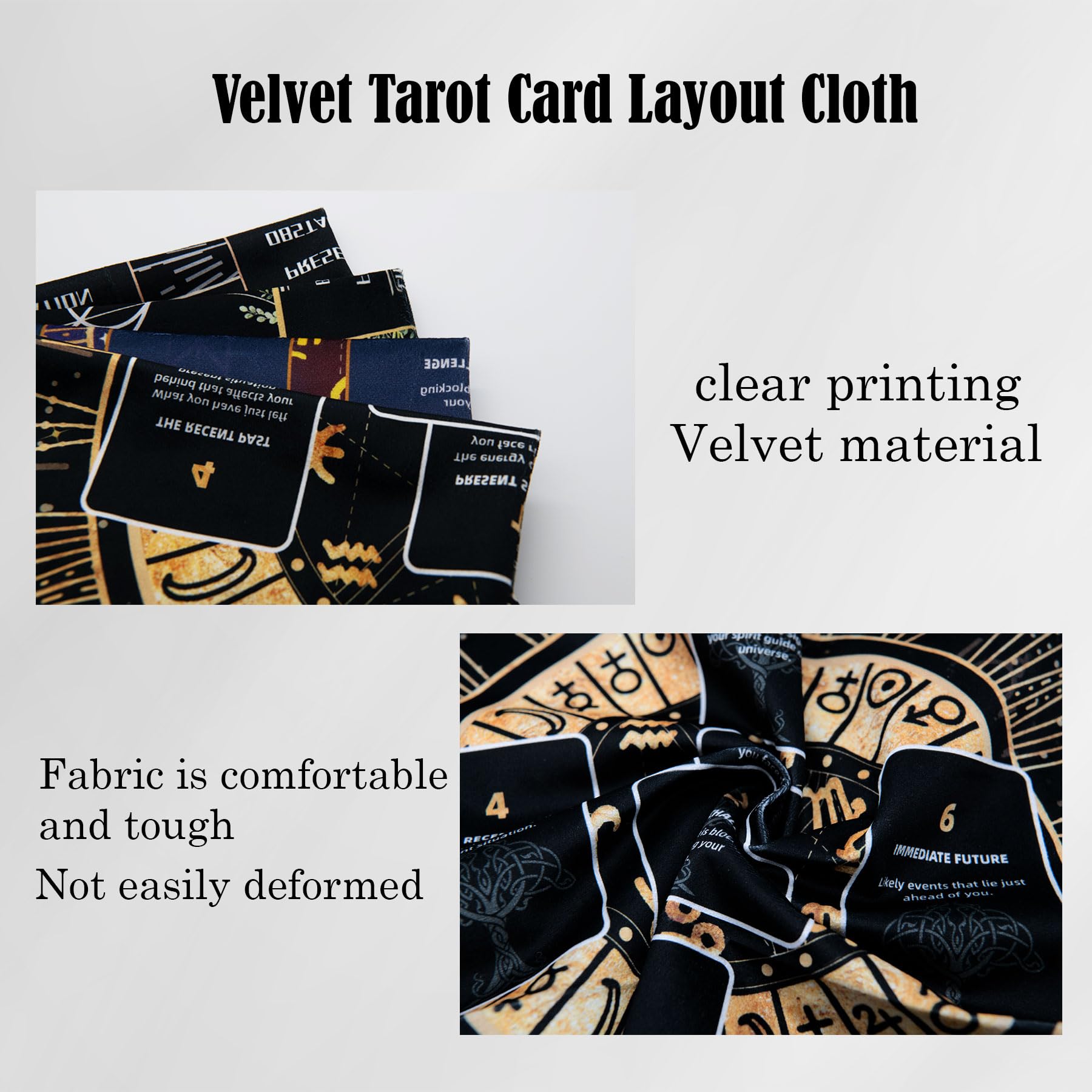 Knana Altar Cloth Witchcraft Velvet Tarot Mat Tarot Cloth for Reading with Celtic Cross Pattern - Tree
