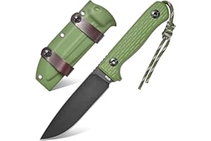 Gtkii GTK37 Fixed Blade Knife K110 Steel Blade Full Tang Nylon Fiberglass Handle Compact EDC Fix Knifes for Outdoor Camping Adventure(Green)