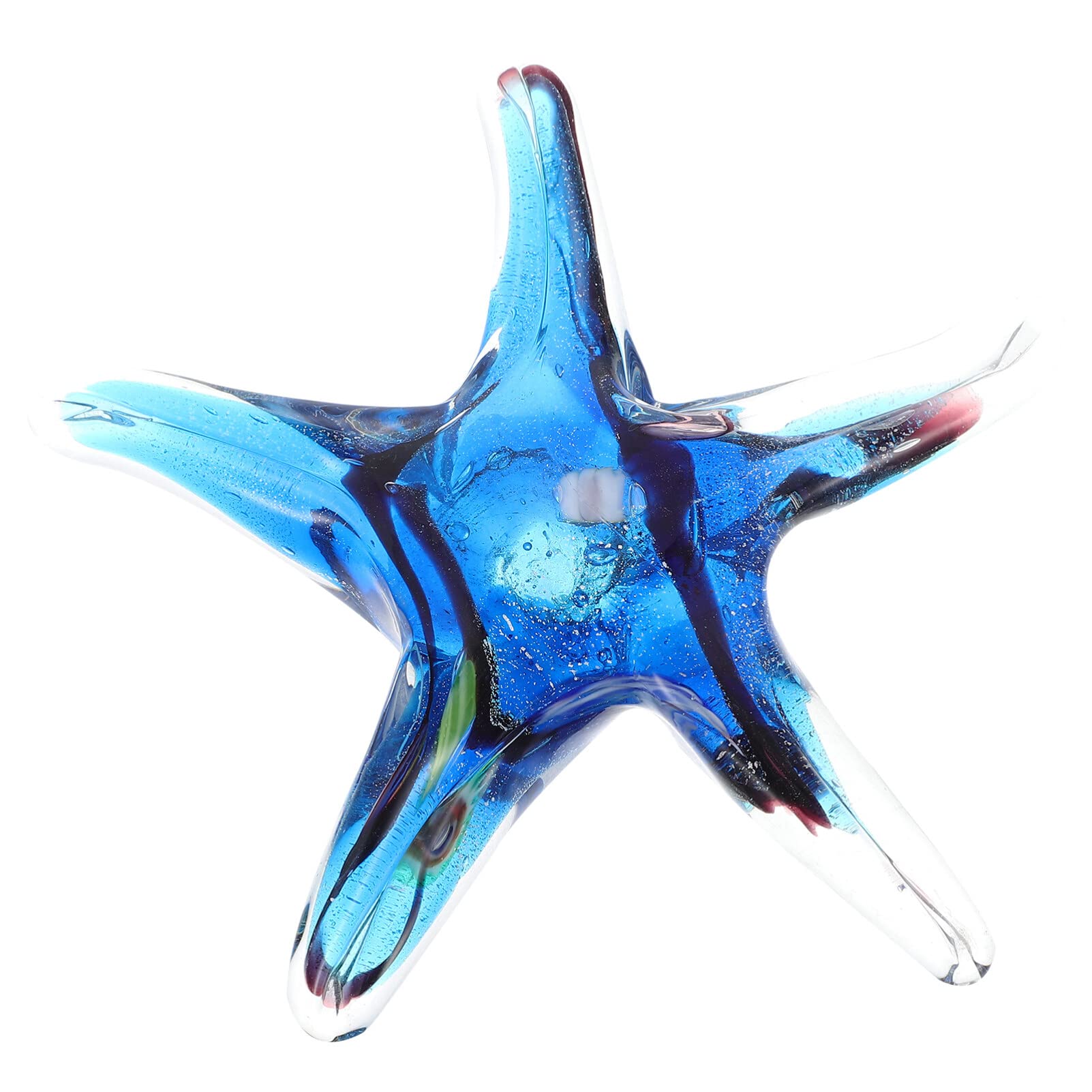 HOMSFOU Glass Star fish Figurine Small Ocean Animals Collectible Figurine Marine Life Home Decor Star fish Glass Sculpture Random Color