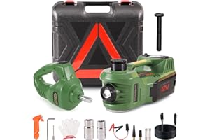 EFFIROSO Portable 5 Ton 12V Electric Car Jack Kit Hydraulic Floor Jack with Impact Wrench Tire Inflator Pump for Vehicle Emergency Repair Kit 11023lbs