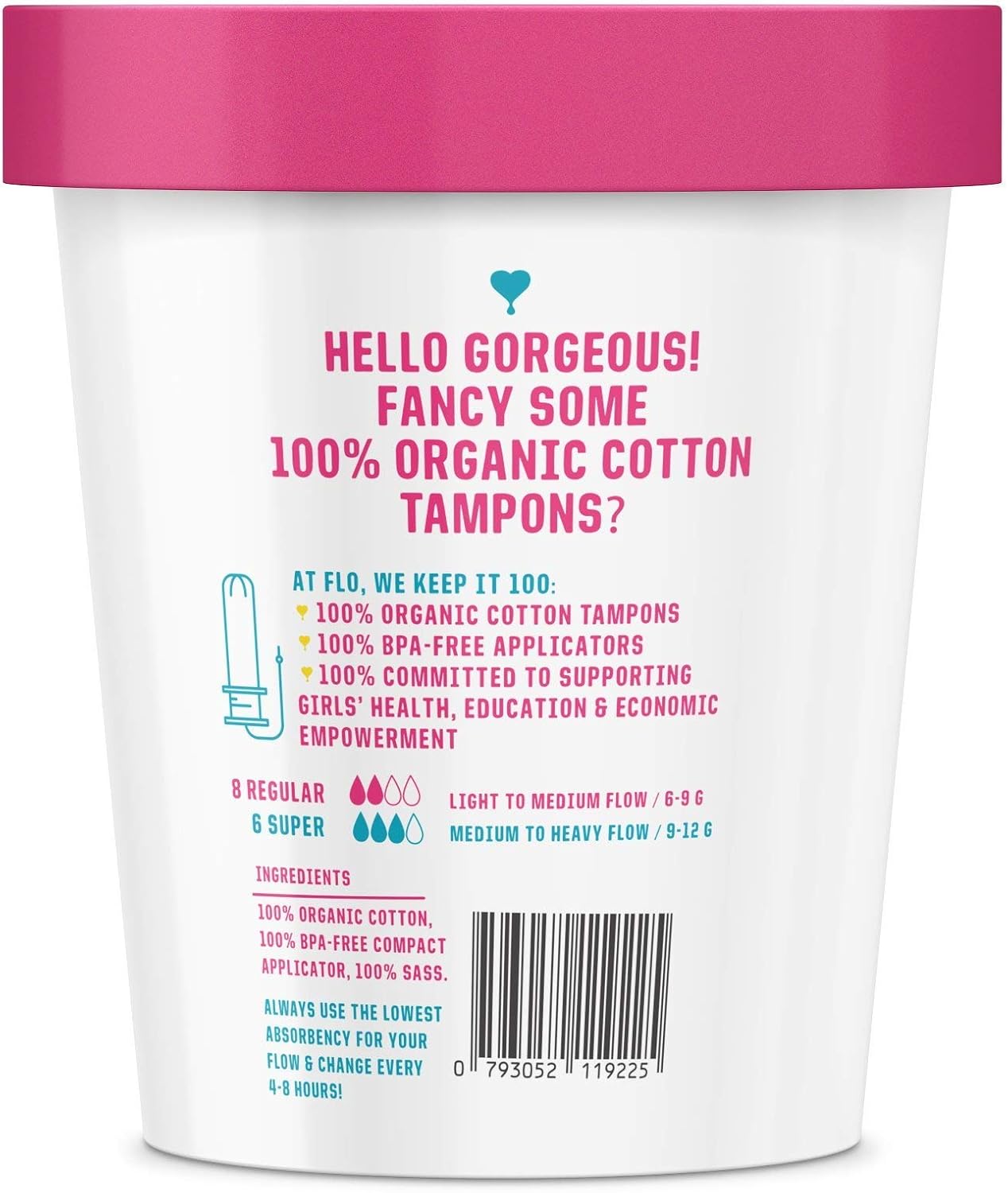 FLO Applicator Tampons, Made from Organic Cotton, Biodegradable, Regular and Super Combo Pack, 14 Count, /, Reg & Super 14 - Image 3