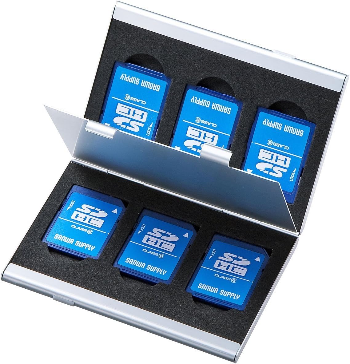 Sanwa Supply Double-sided Aluminum Storage Case Memory SD