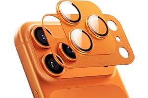 MAGIC JOHN for iPhone 17 Pro Max Camera Lens Protector 6.9'', HD Clear, Magnetic Tempered-Glass Lens Film, Ultra-Tough, Anti-Scratch, Case Friendly, 2 Pack, Orange