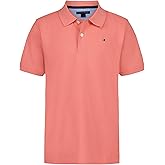 Tommy Hilfiger Boys' Short Sleeve Pique Ivy Polo Shirt, Button Closure, Soft & Comfortable