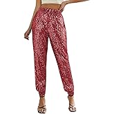 Sequin Joggers for Women Elastic High Waisted Sparkly Pants Holiday Party Glitter Trousers Disco Dance Clothes 2025