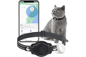 VEBISO Waterproof Smart GPS Tracker for Cats - Apple Find My Compatible, iOS Only Smart Collar, No Monthly Fee, Real-Time Location Tracking, Lightweight and Durable, Perfect for Outdoor Adventures and Safety