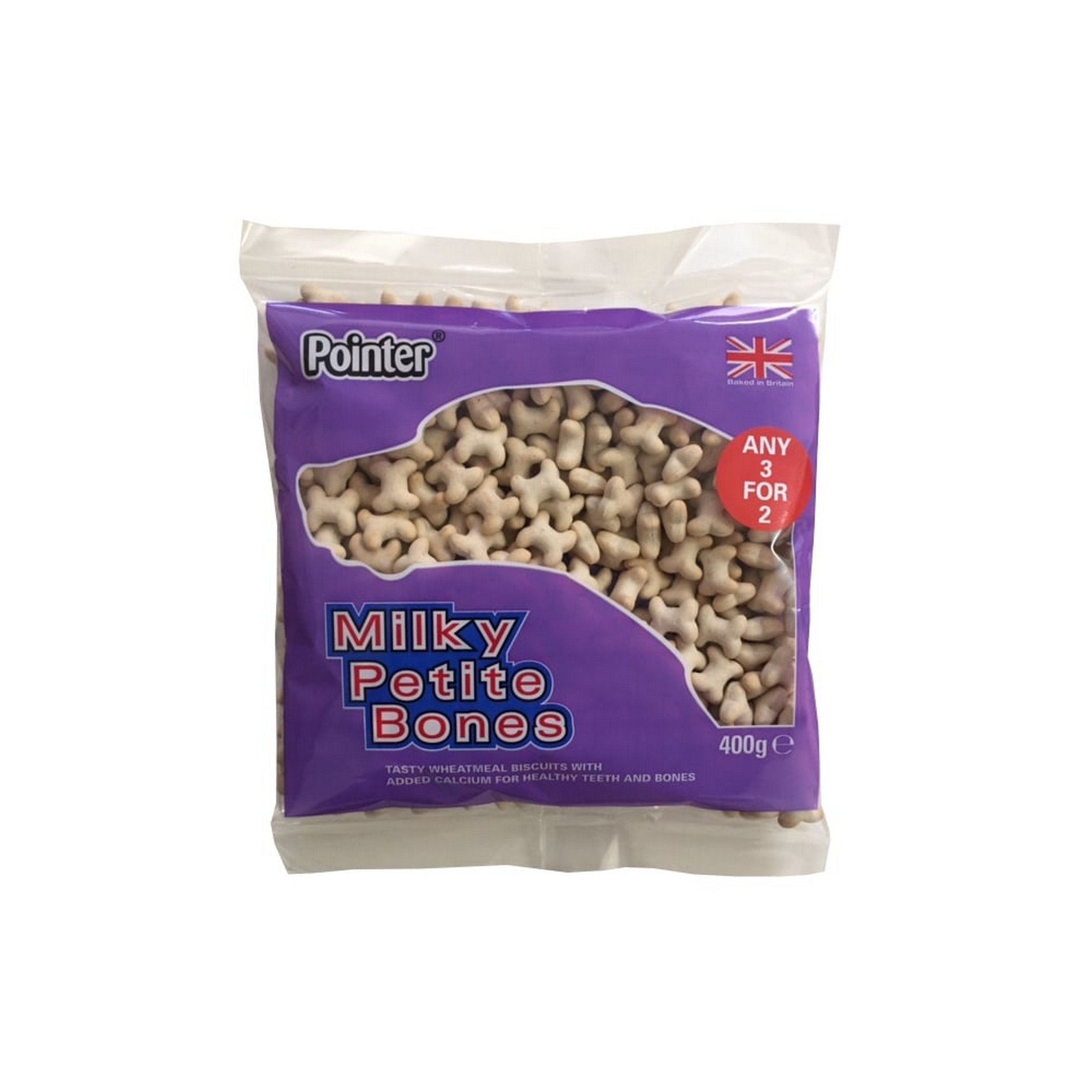 Pointer Milky Petite Bones Dog Treats (400g) (Multicoloured)