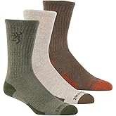 Browning Men's Socks, Heather Oatmeal Loden Green Beech, One Size US