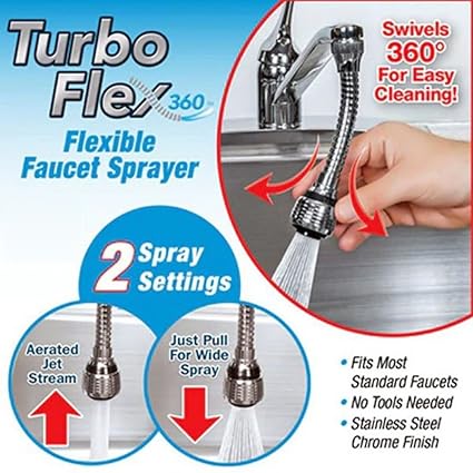 Ruon Deals Stainless Steel Universal Faucet Adapter Chrome Finish