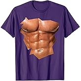 Chest Six Pack Abs Funny Fake abs Muscles Realistic T-Shirt