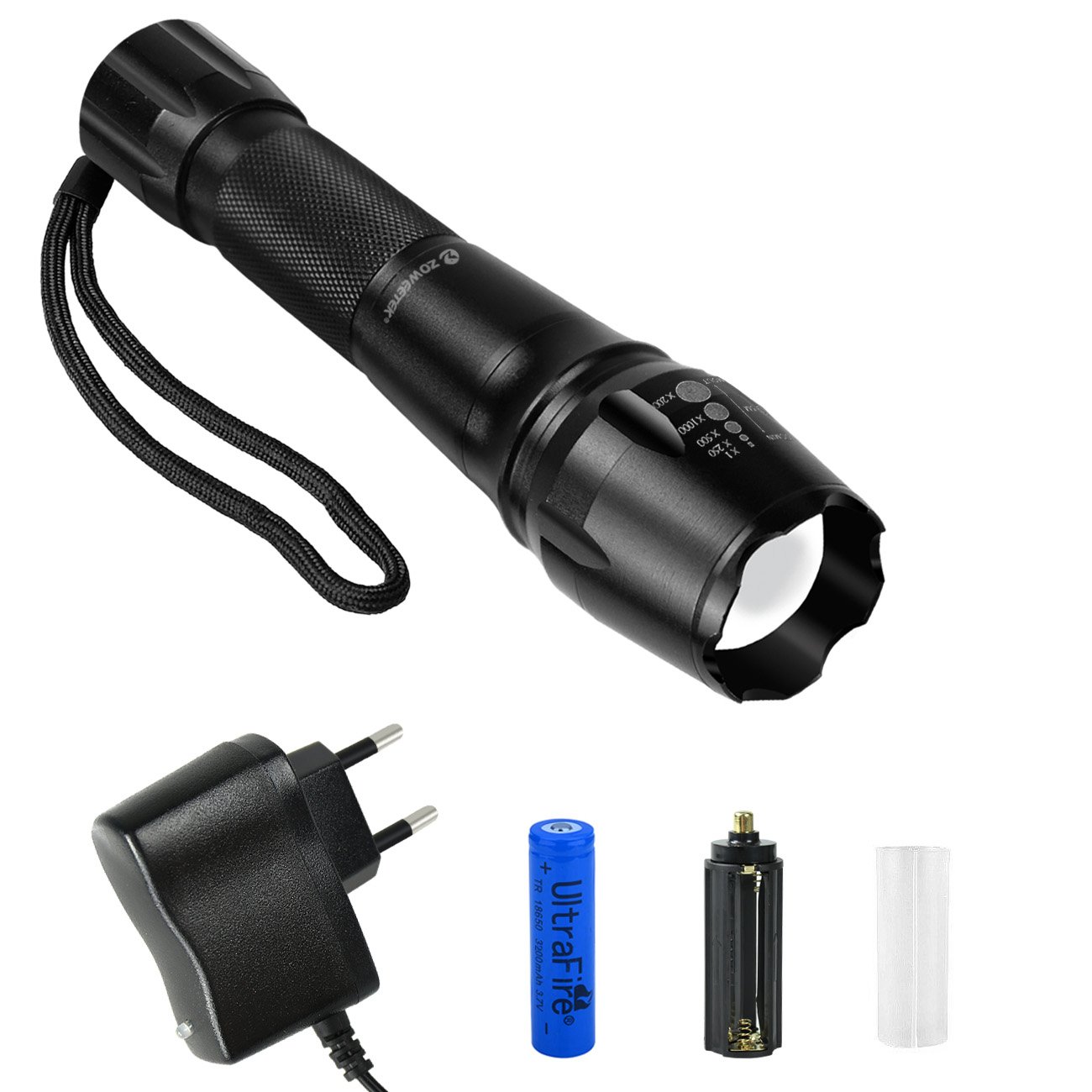 Zoweetek linterna LED (1200LM) de Mano, Resistente al clima, ultrabrillante de 5 Modos para Ciclismo, Camping, Montañismo, Senderismo y las actividades al aire libre