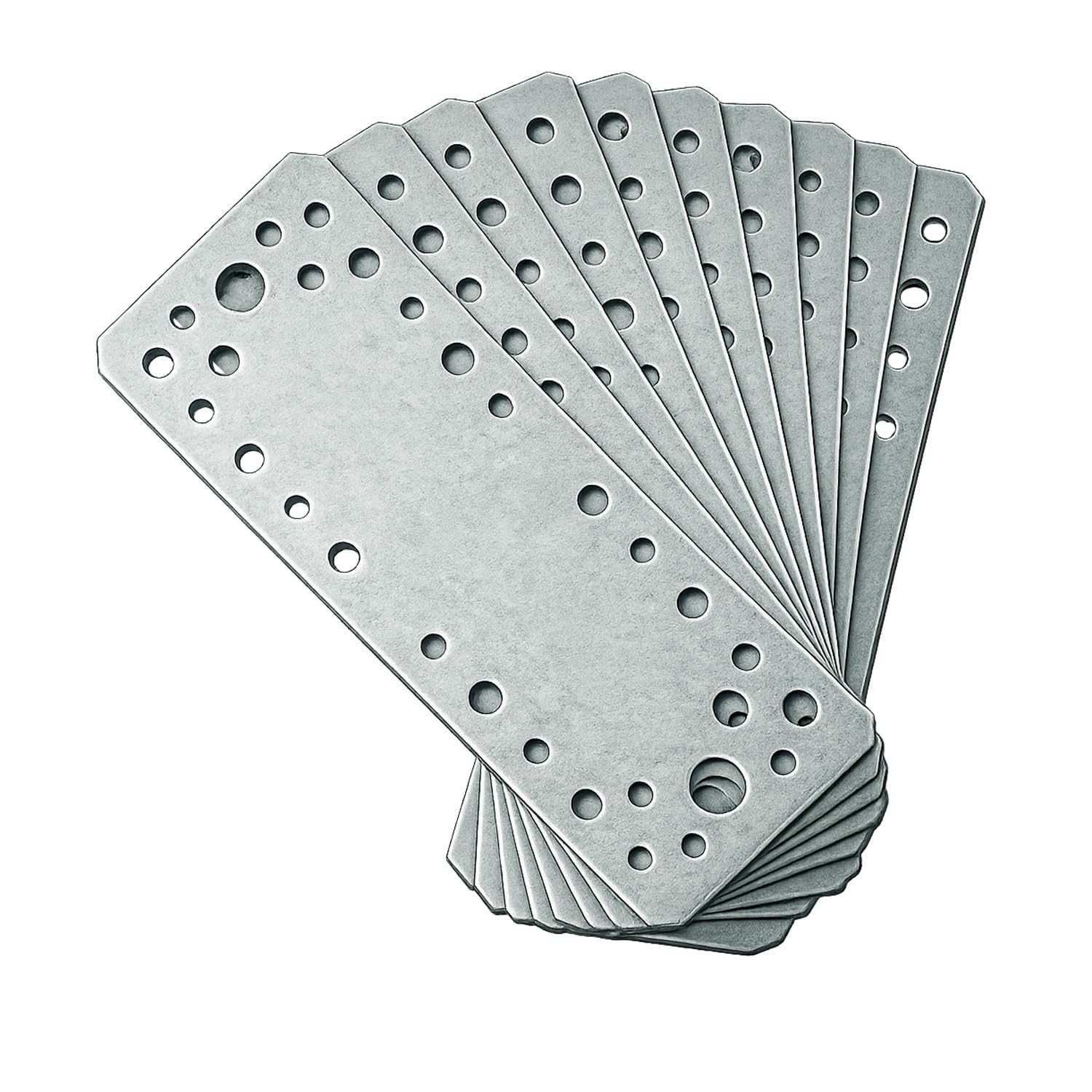 OMIDEAS 10 x Flat Joining Plates (180 x 65 x 2) Heavy Duty Straight Perforated Braces Brackets Timber Wood Metal Galvanised Steel Fixing Repair Connector