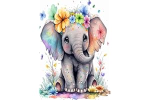 RYMILIE Diamond Painting Kits for Adults - Elephants DIY 5D Diamond Art Kits Full Drill Diamond Dots Paintings with Diamonds Gem Art and Crafts Home Decor 12x16inch