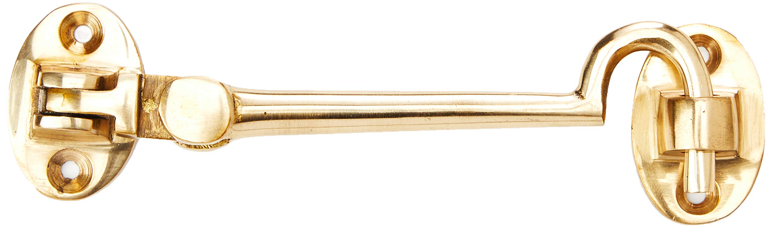 Merriway BH02549 Solid Brass Silent Cabin Door Hook and Eye Catch, 100mm (4 inch)