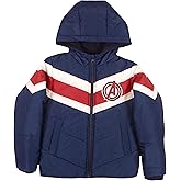 Marvel Winter Coat for Boys Spider-Man, Avengers Graphic Print Boys Puffer Winter Jacket for Big and Little Kids