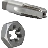 Drill America 1/4" NPT Pipe Tap and Die Kit, Carbon Steel Pipe Tap and Pipe Die - Hex Shape, POUT Series