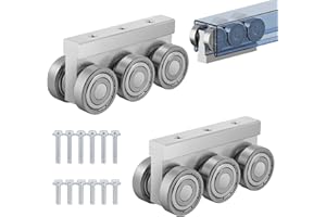 6 Wheel Trolley Assembly M5 Thread Rollers Four Bearing Trolley Assembly for 1-5/8" Wide and All 1-5/8" or Taller Strut Chann