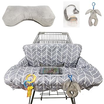 shopping cart cover with infant positioner