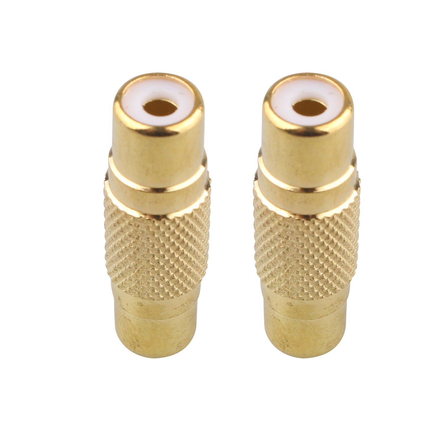 Futheda 2 PCS RCA adapter Jack Phono Coupler Joiner Extender Gold Plated Female to Female Sockets