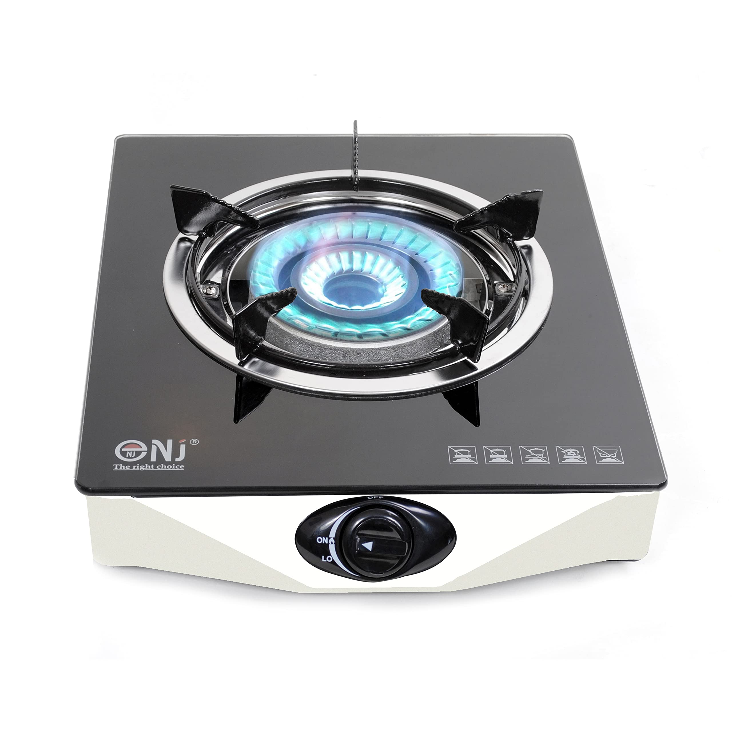 NJ NGB-S1 Indoor Gas Stove - Single Burner Portable Gas Hob Table Top Cooker LPG