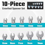 DURATECH 10-Piece 3/8 Inch Drive Crowfoot Spanner Set 10–19 mm Chrome Vanadium view 2