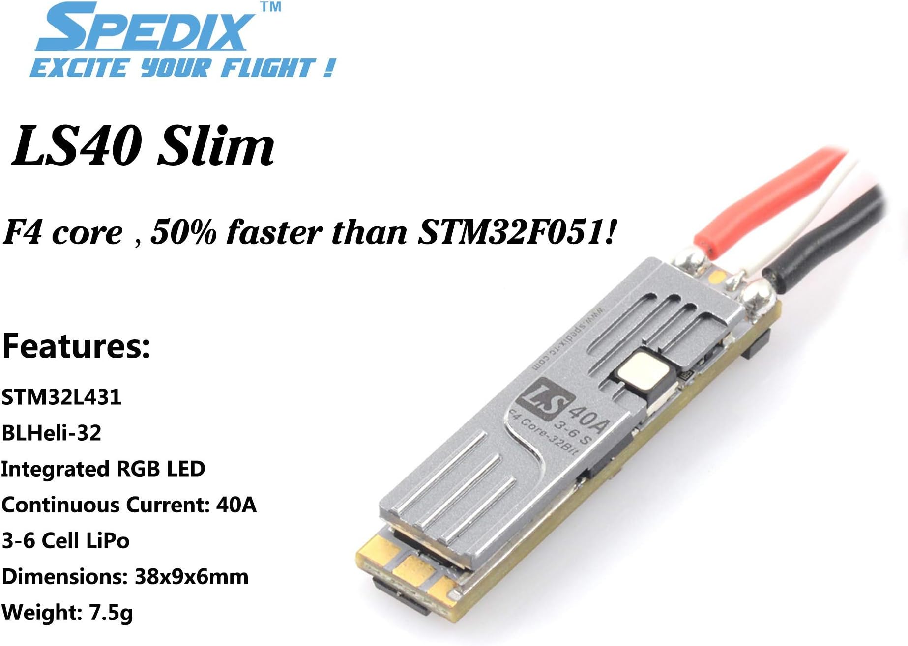 SPEDIX Slim40 LS40A ESC for FPV Racing Drones