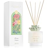 COCORRÍNA Gypsum Flower Reed Diffuser - Clean Linen Scent, 6.76 oz Oil with 8 Sticks, Long - Lasting Home Fragrance for Bathroom Décor