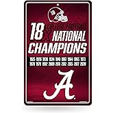 Rico Industries NCAA Alabama Crimson Tide Champ Large Metal Sign 11" x 17" Large Metal Home Décor Sign