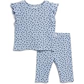 Splendid baby-girls Ditsy Floral Short-sleeve Shirt and Capri Pant Set