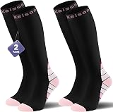 Calves Kelson 2 Pairs Compression Socks 20-30 mmHg Knee High for Women Men