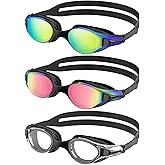 NSSIW Swim Goggles Adult Swimming-Goggles: Pool Goggles for Men and Women with Anti Fog UV400 Protection No Leak 3 Pack