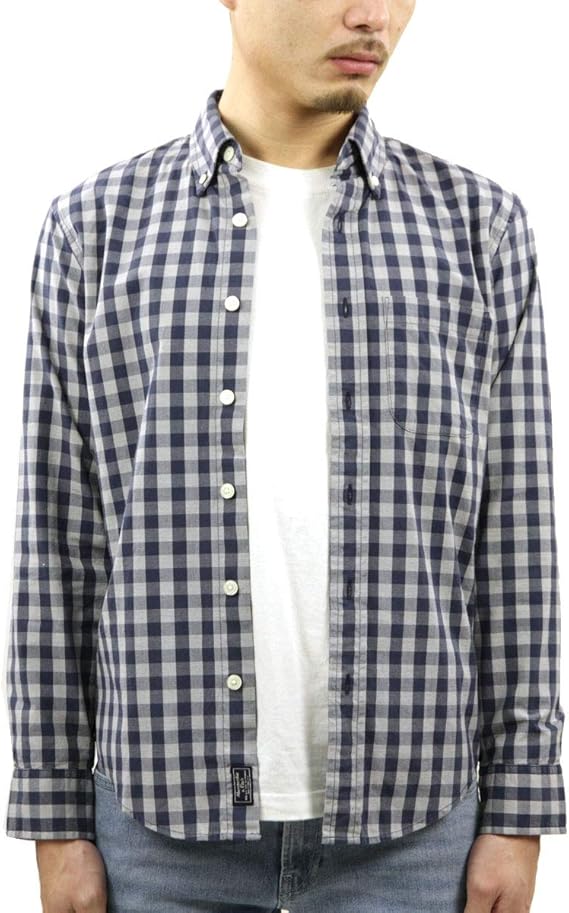 Amazon アバクロ シャツ メンズ 正規品 Abercrombie Fitch 長袖シャツ ボタンダウンシャツ Gingham Poplin Shirt 125 125 1106 並行輸入品 並行輸入品 シャツ 通販