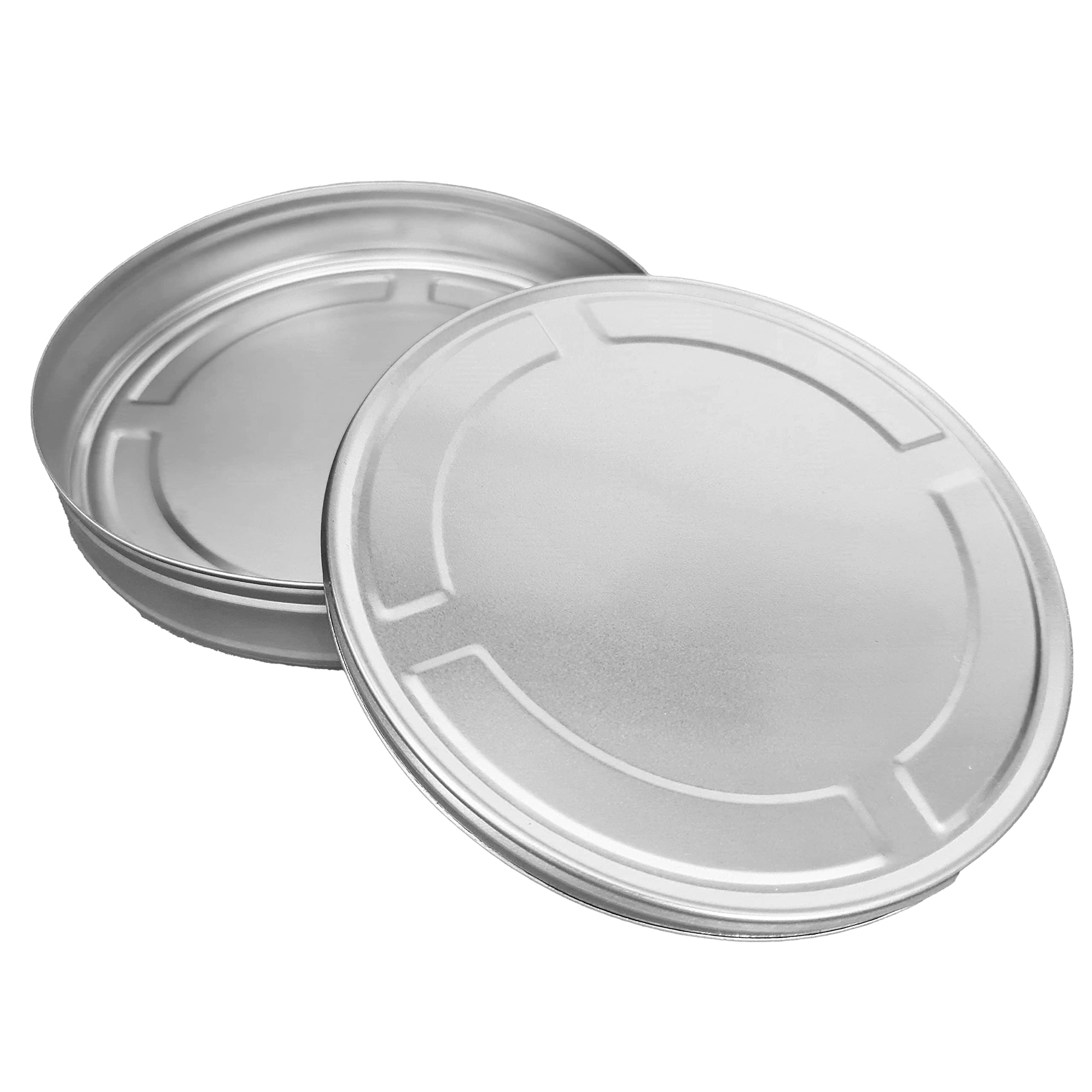 SHC Web Movie Film Reel Case Gift Storage Tin - 160 x 31 mm - Push On Lid - Memory/Keepsake/Photo Box - Sweets/Chocolates/Toffee/Fudge - Empty Round Silver Metal Container