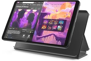 Lenovo Tab One - Lightweight Tablet - up to 12.5 Hours of YouTube Streaming - 8.7" HD Display - 4 GB Memory - 64 GB Storage - MediaTek Helio G85 - Includes Folio Case