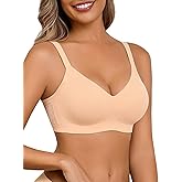 Avidlove Womens Wireless Bras Lace Seamless Bras Padded Full Coverage Bralette Comfortable V Neck T Shirt Everyday Bra