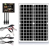 SUNER POWER 20 Watts Mono Crystalline 12V Solar Panel Kits - Waterproof 20W Solar Panel + Upgraded 10A Solar Charge Controlle