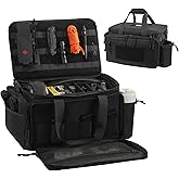 SCAVATA Large Pistol Range Bag for 4 Handguns, Shooting Duffle Bag with 6 Mag Slots & Extra Pockets, MOLLE System, Heavy-Duty Pistol Range Bag for Ammo & Gear