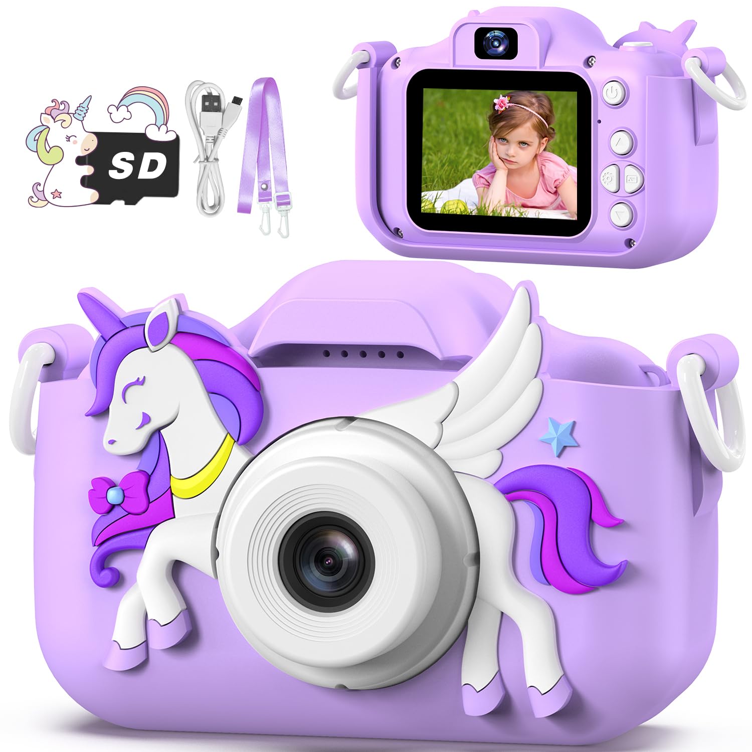 Kids Camera Toy, masterbee Children Camera Toys for Kid Age 3-12, Christmas/Birthday Gifts for Girls, 1080P HD Video Kids Digital Camera, Gift for 3 4 5 6 7 8 9 10 11 12 Year Old Girl